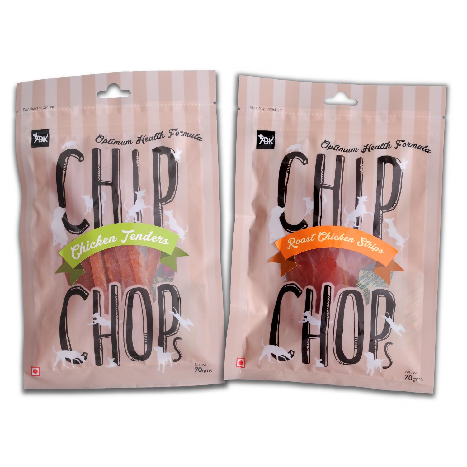 Combo of Chip Chop Dog Treats – Nutritious & Healthy Snack for Dogs, Chicken Tenders Slice & Roast Chicken Strips, Easily Digestible, Training Treats for All Breeds – 70g Each