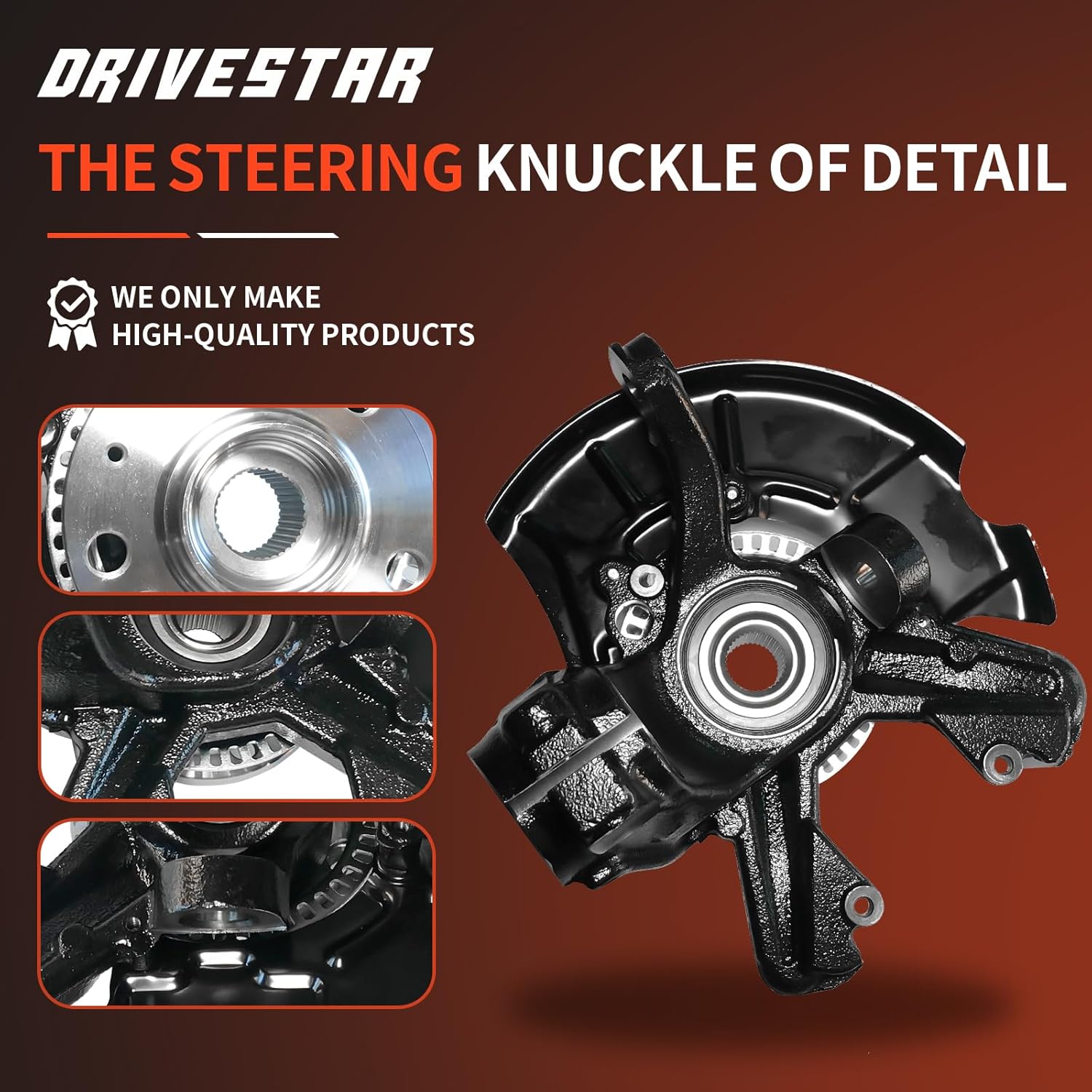 DRIVESTAR 698-374 Front Steering Knuckle & Wheel Bearing Hub Assembly Compatible with 2002-2010 Volkswagen Beetle, 2001-2004 Golf, 2001-2005 Jetta Right Right Passenger Side Replace# LK008 1J0407256AG