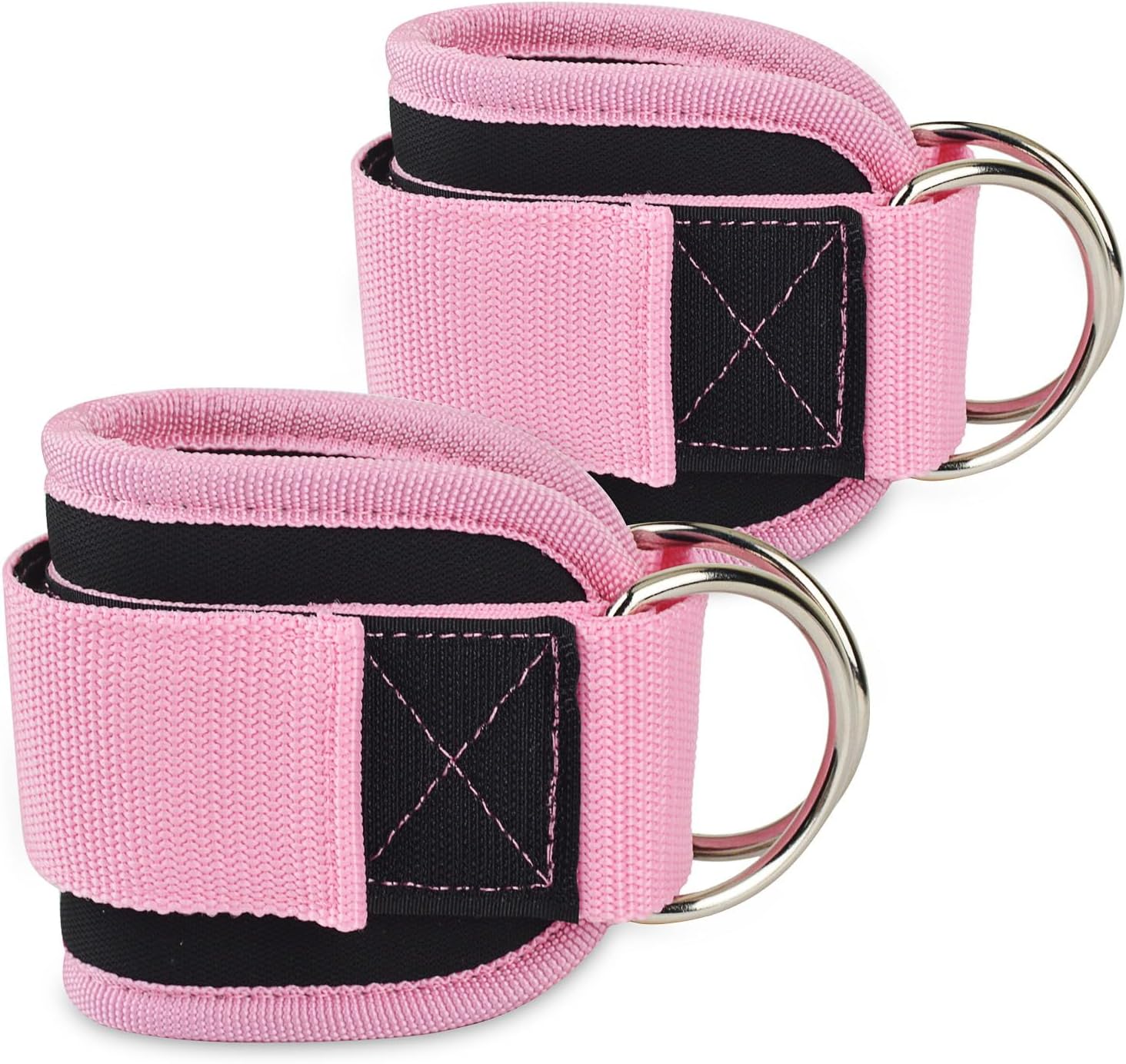 2Pcs Gym Ankle Strap Cable Attachment, Ankle Straps for Cable Machines Adjustable Velcro Strap，Double D-Ring Ankle Gym Cuff for Kickback Legs, Glute Workouts, Leg Extensions