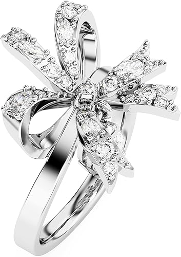 Miniatura 2 de SWAROVSKI Volta cocktail ring Bow Small White Rhodium Finish
