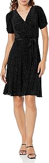 womens Knot Sleeve Fit and Flare Dress - Buy now