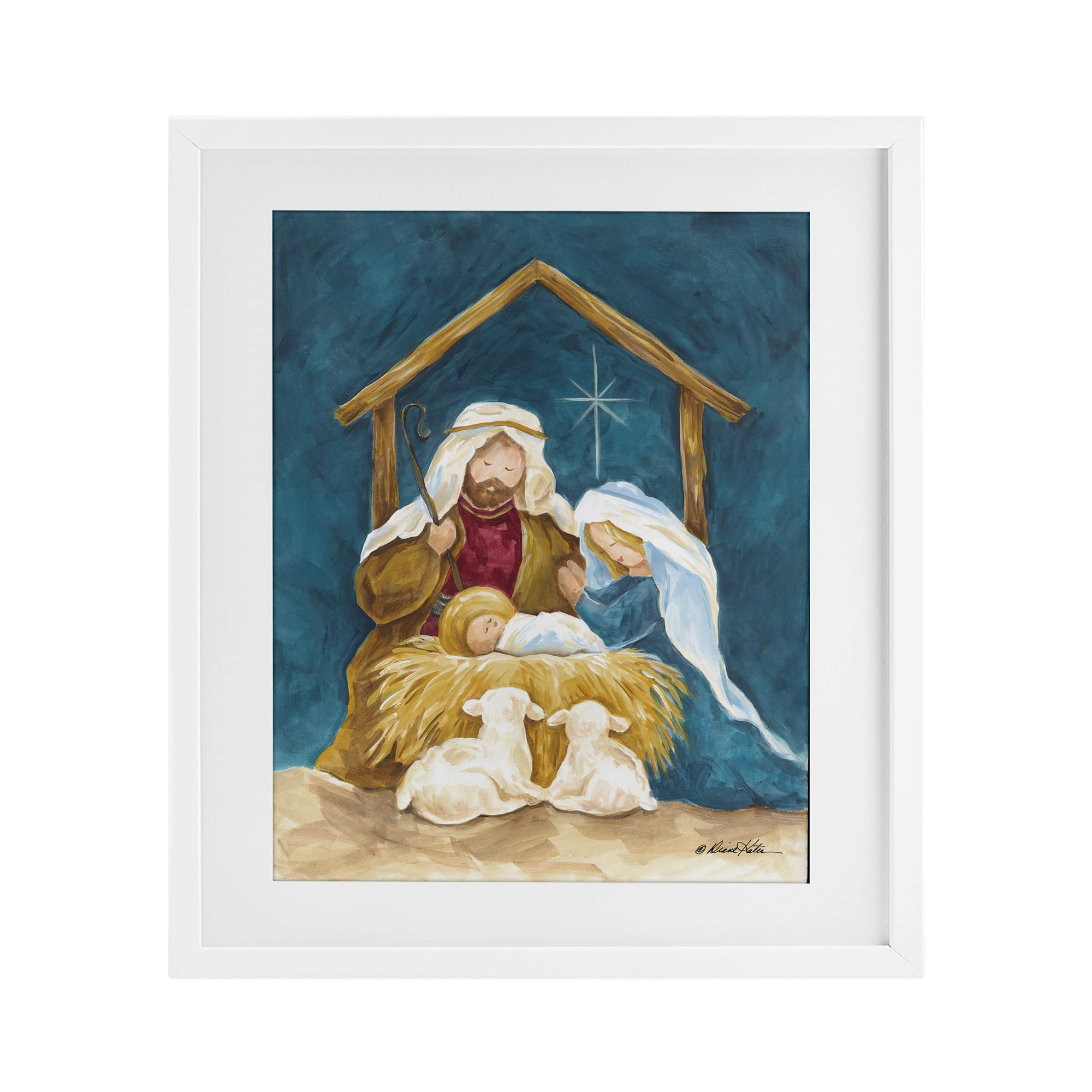Tableau de crèche blanc encadré Stupell, la solution déco pour nursery zen 21x17 cm