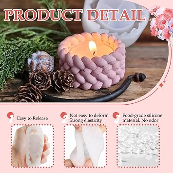 Pack of 2 Candle Holder Silicone Moulds Silicone Moulds Tea Light Holder Candle Holder Mould Candle Holder Mould Candle Mould for Candle Holder DIY Resin Casting Scented Candles Soaps Silikonform Teelichthalter Kerzenhalter Form Gießform Kerzen für Candle Holder DIY Harzguss Duftkerzen Seifen