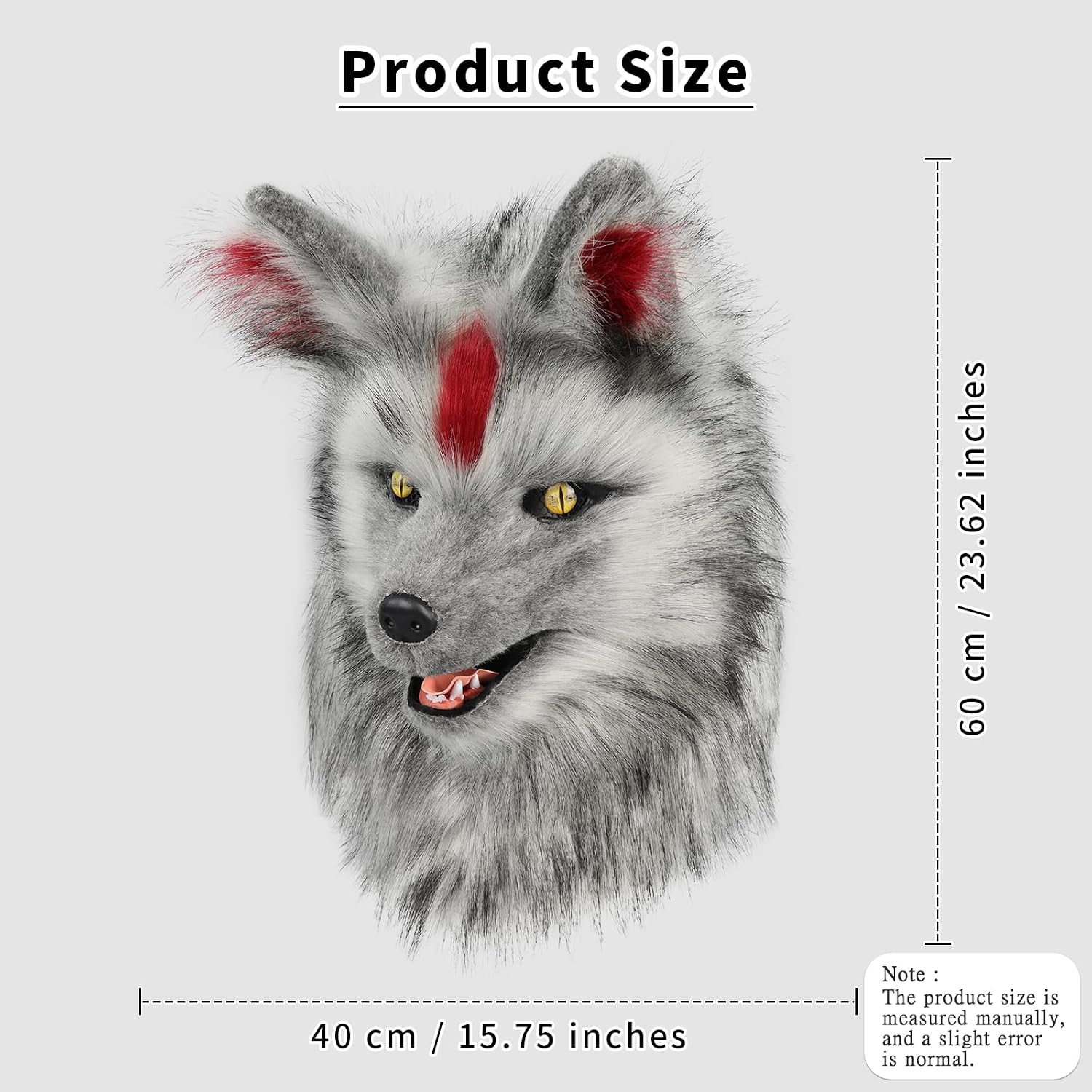 COSYEARS Animal Wolf Mask Cosplay Costume Accessories Furry Faux Fur Dog Fox Full Head Therian Masks Anime Dress up Party image 2