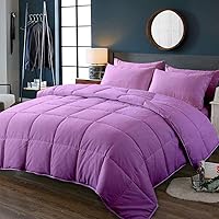 Vista 2 de Edredón de cama de tamaño grande para todas las estaciones, relleno de edredón acolchado alternativo con pestañas de esquina, cálido para invierno