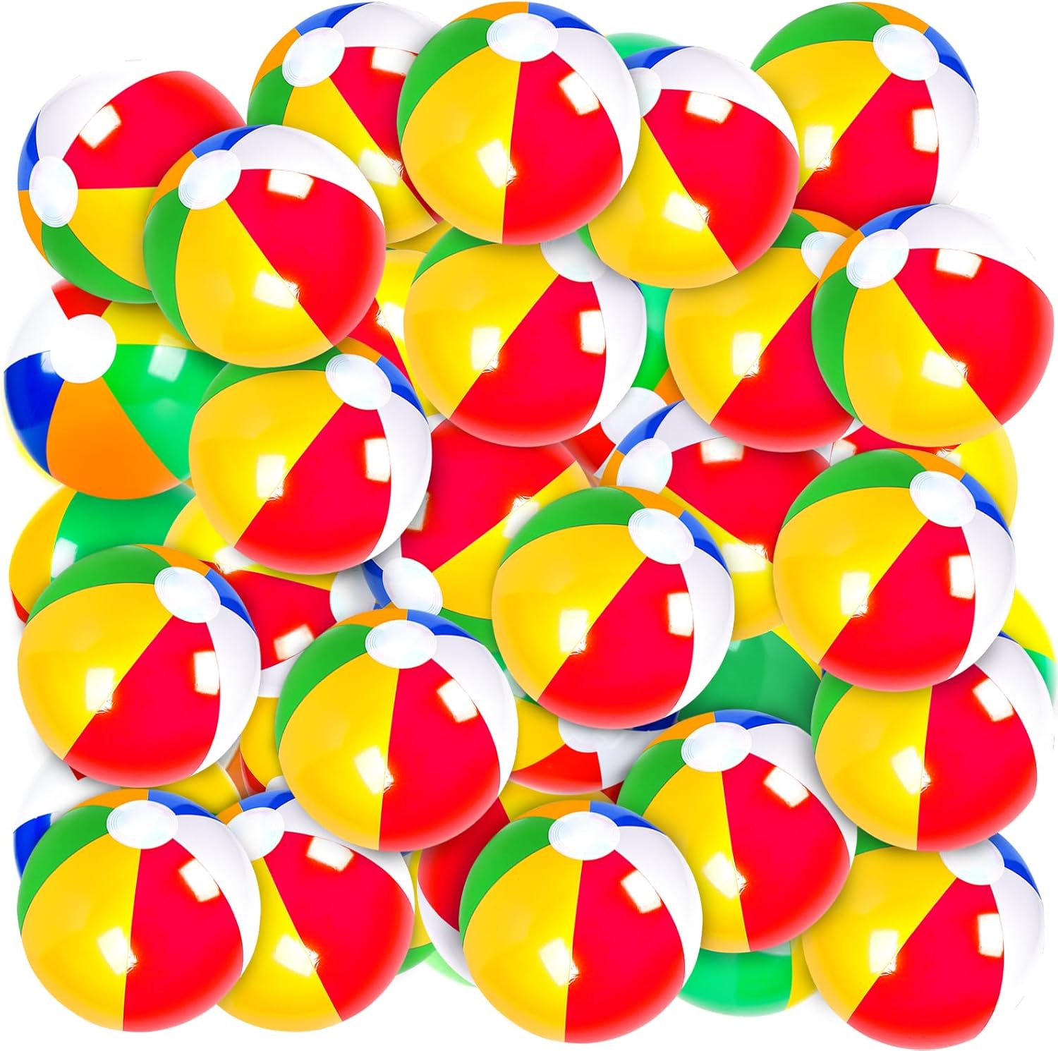 Coopay20/ 40/80 Pack Inflatable Beach Balls Classic Rainbow Swimming Pool Ball Birthday Beach Party Decoration Summer Water Games Gifts 8 to 12 Inches from Inflated to Deflated