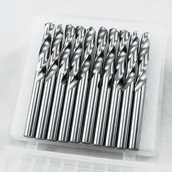 KLOT Industrial Grade 10pcs Solid Carbide Drill Bit 4mm 0.15748" 2-Flute Straight Shank YG6X Tungsten