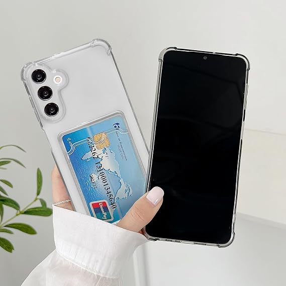 Ehr. Samsung Galaxy A17 Uyumlu Kamera Korumalı Kartlıklı Köşeleri Airbag Tasarımlı Darbe Önleyici Şeffaf Silikon Kılıf