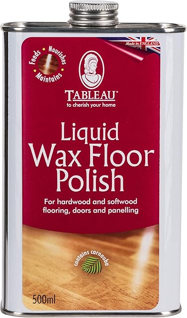 Tableau Liquid Wax Floor Polish, with Carnauba Wax for Wood Floors, Doors and Panelling. 500ml