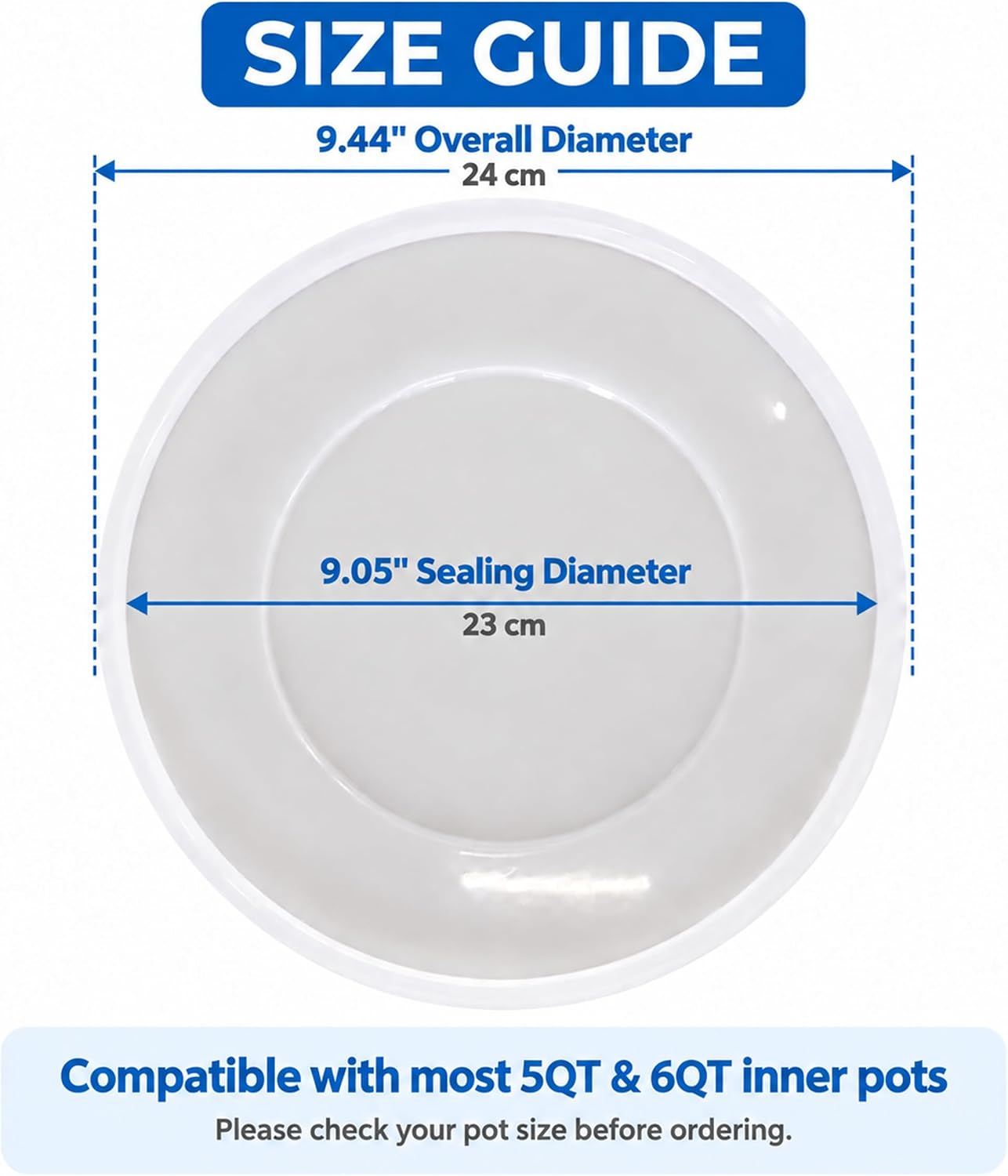 Silicone Lid for Instant Pot 6Q & 5Q, Airtight for Food Storage