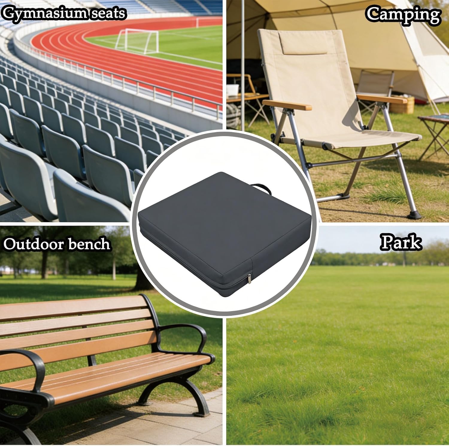 Stadium Seat Cushion 3.15 Inches Thick Portable with Handle Bleacher Cushions for Indoor Outdoor Events Waterproof Chair Pad
