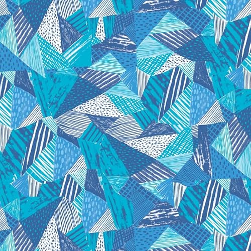 The Craft Cotton Co - Dino Blues - Dinosaurs Abstract Cotton Fabric by 0.5 Metres 44'' Wide, Multicolor - 100% Cotton Children's Craft Fabric for Kids Nursery Quilting, Sewing, Dressmaking