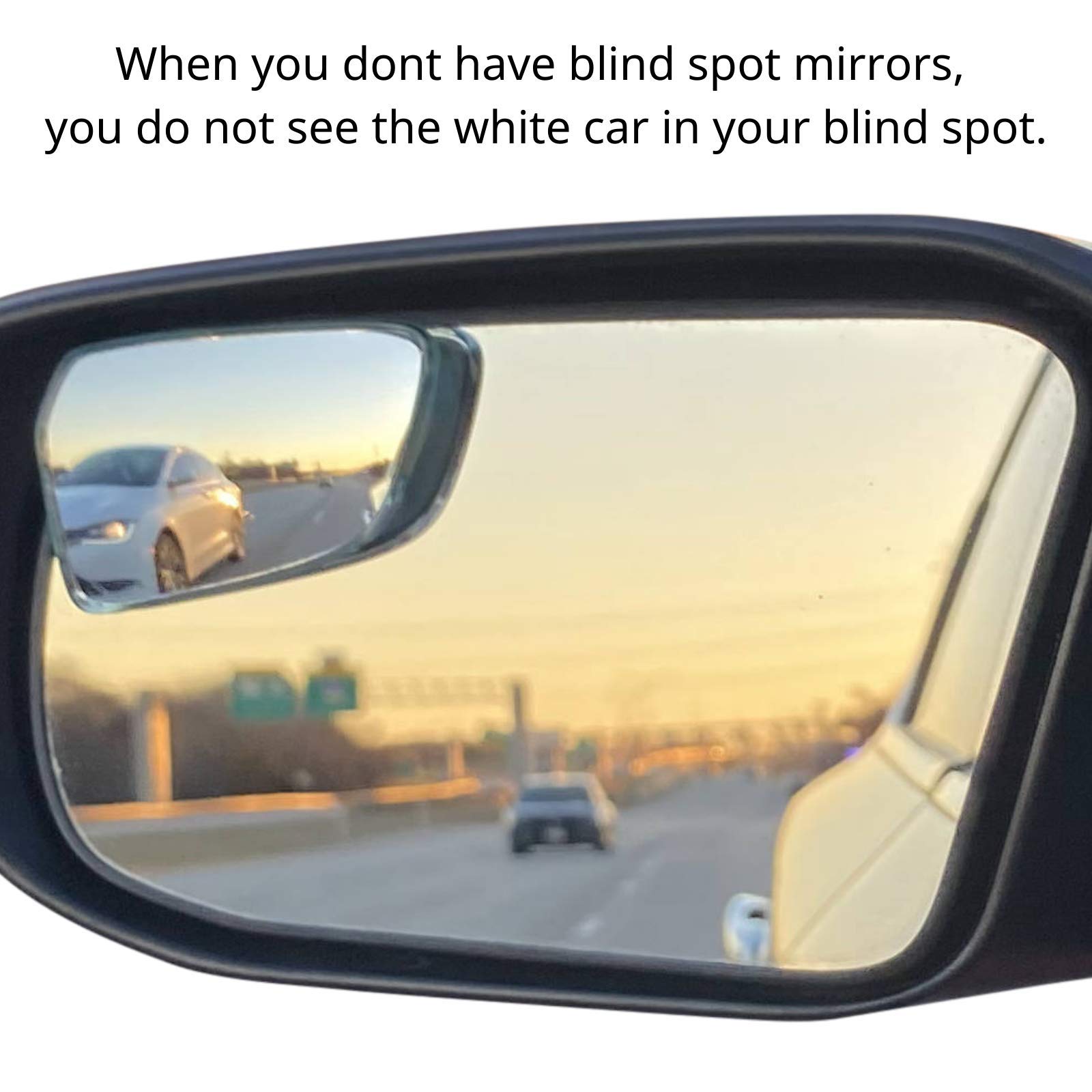 Blind Spot Mirrors [Original Part Look Fits Shape of Car Door Mirror