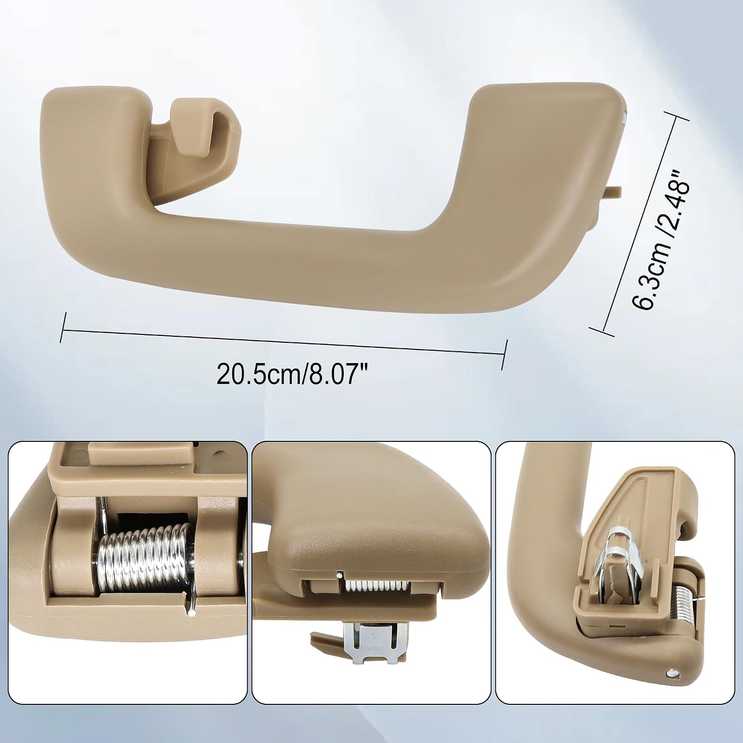 4Pcs Front & Rear Driver Passenger Side Inner Roof Pull Handle Compatible with Toyota Corolla Yaris Vios Rav4 Replace 74610-52020 74610-52030 LH=RH Universal Beige