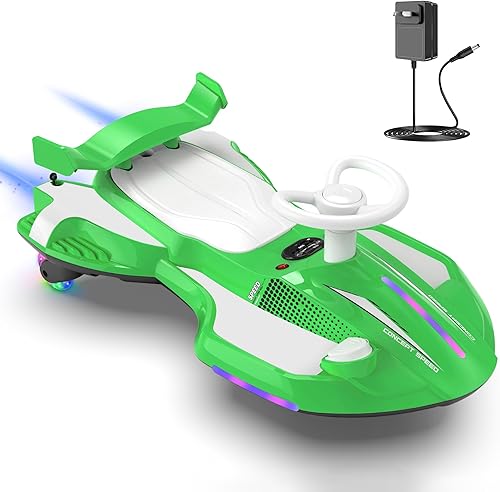 Miniatura 14 de Coche eléctrico de 12 V con pedal para niños, auto oscilante 2 en 1 recargable, juguetes con respaldo, antivuelco, aerosol, luz intermitente,