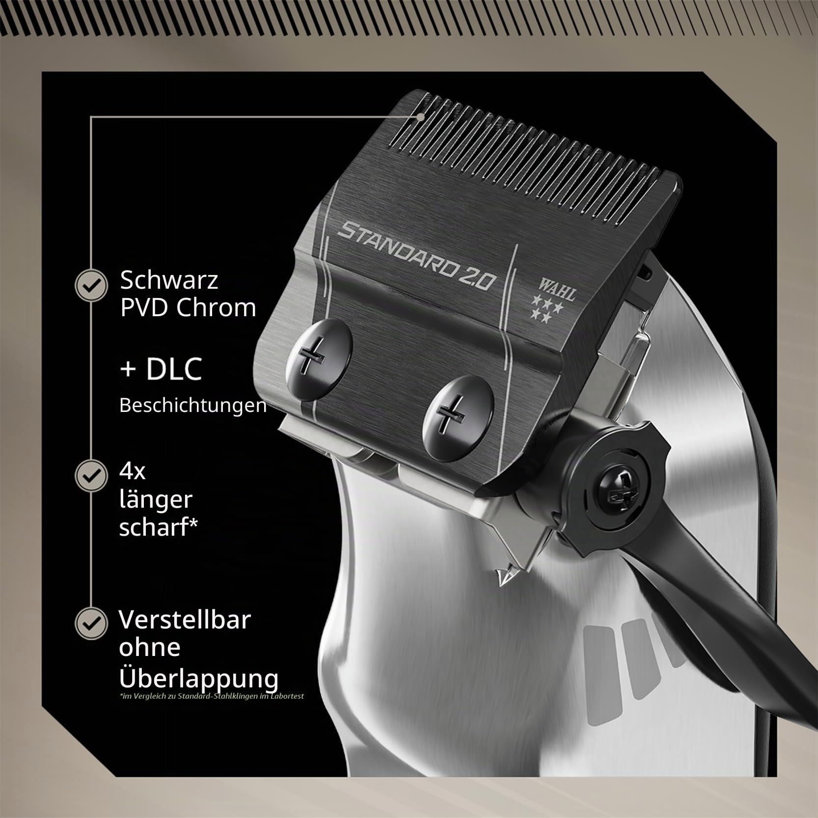 Wahl Senior 2.0 - Professioneller Kabelloser Haarschneider - Für Fades & Gezielte Schnitte, Motor mit Drehzahlanpassung, DLC-beschichtete Klinge, 2,5 Stunden Laufzeit, Set mit Ladestation