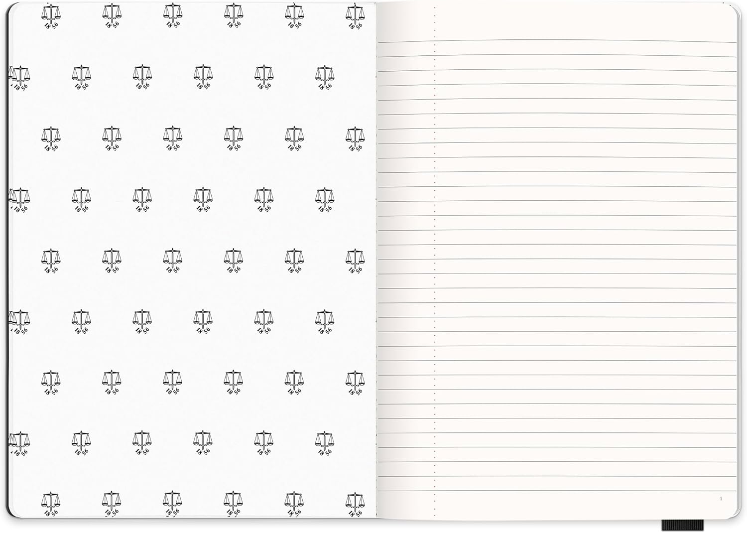 Studio Oh! Hunter - Jotter Notebook, 10” X 7” Lined Journal With 208 B5 Size Pages for Work, Journaling, Writing, & Note Taking, Elastic Band & Inside Pocket for Loose Notes, Numbered Sheets, Black