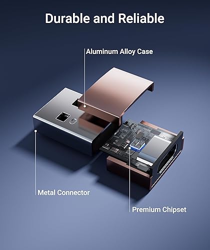 Vista 26 de Syntech Adaptador USB C hembra a USB macho, paquete de 3 [artículos imprescindibles de viaje, aluminio] adaptador USB C a USB, cable de carga tipo
