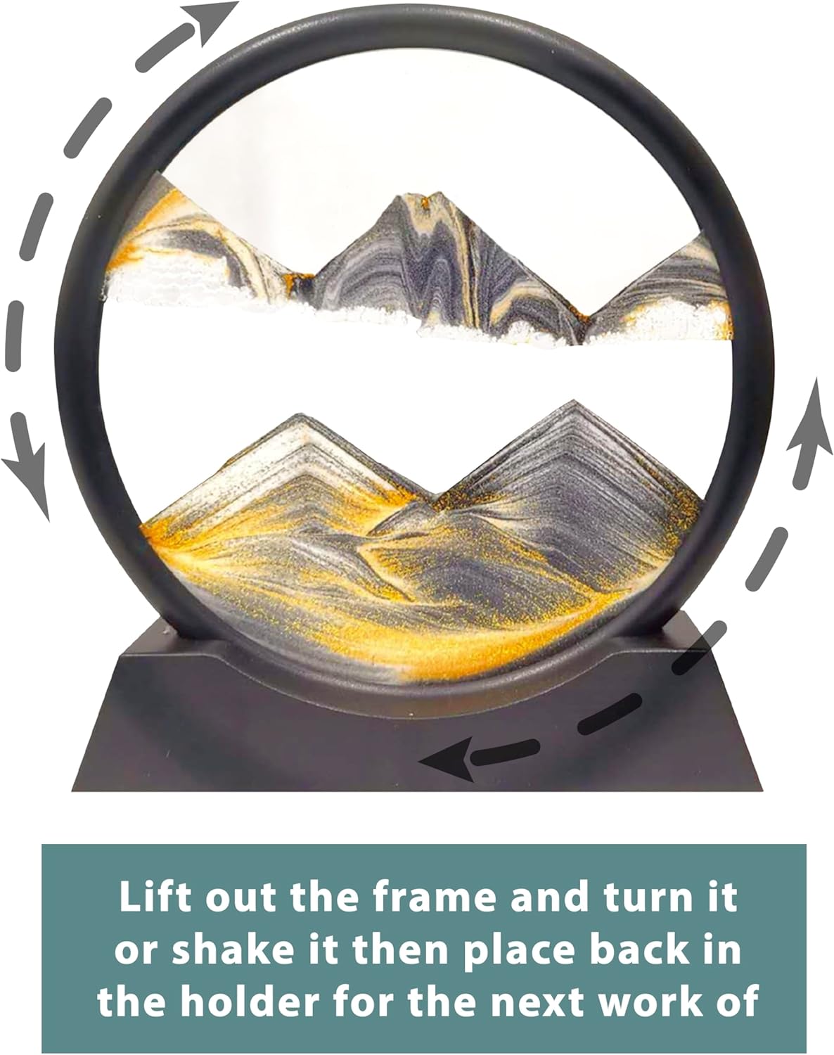 Funtime Gifts Mesmerizing Sandscape Art Frame - Unique Gravity-Driven Home Decor