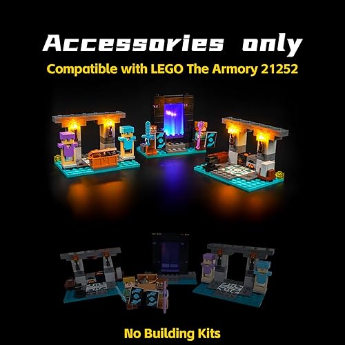 Miniatura 5 de BrickBling Kit de luces para Lego Mine-Craft The Armory, iluminación creativa compatible con Lego 21252, gran regalo para niños mayores de 10 años