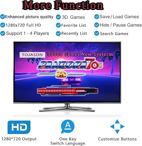 Miniatura 5 de 35000 en 1 Consola de juegos de arcade portátil de 21 pulgadas, pantalla HD de 21 pulgadas, doble jugador, Pandoras Box 80S, juegos de búsqueda de