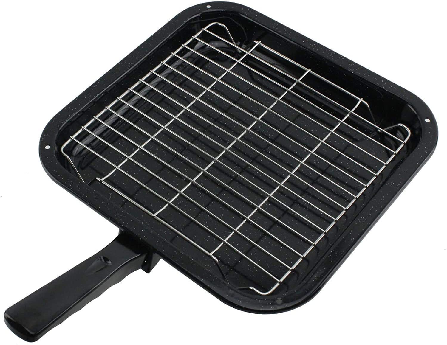 Spares2go Small Square Grill Pan, Rack & Detachable Handle for Bompani + Spinflo Caravan Oven Cookers