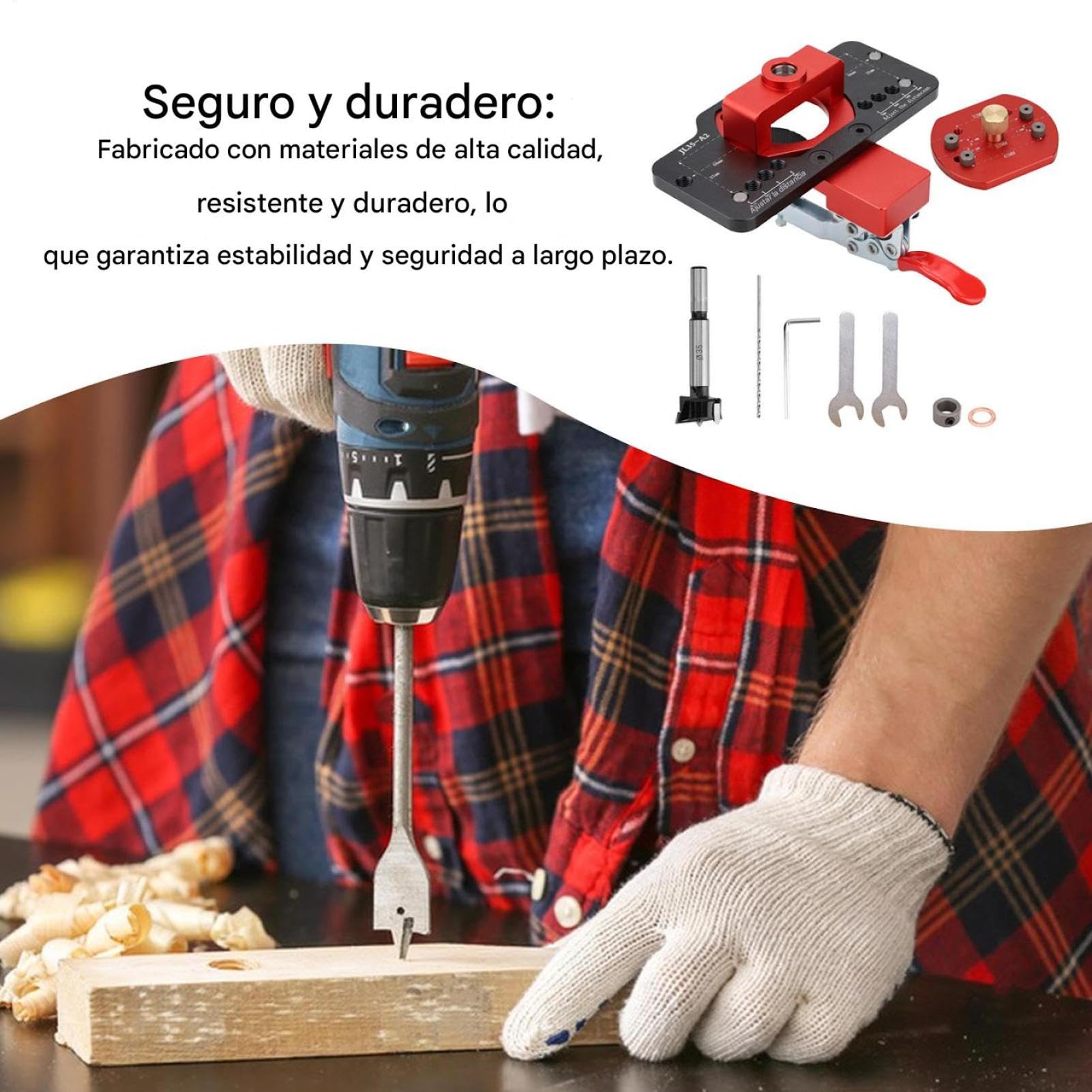 Herramientas de Carpintería Ayuda Ajustable para Perforador en Madera