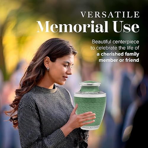 Miniatura 59 de Eternal Harmony Urna grande para cenizas, urna de cremación masculina y femenina para cenizas humanas con acabados elegantes, sello seguro y bolsa