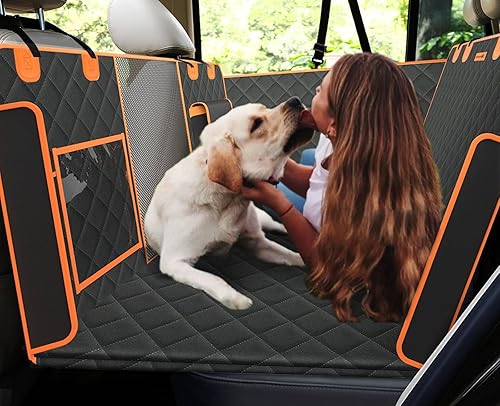 Pecute Extensor de asiento trasero para perros, extensor de asiento trasero para perros, funda de asiento de automóvil para perros grandes, hamaca