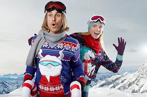 Vista 5 de Holiday Hype Suéter feo navideño para hombre, diseño divertido y tradicional