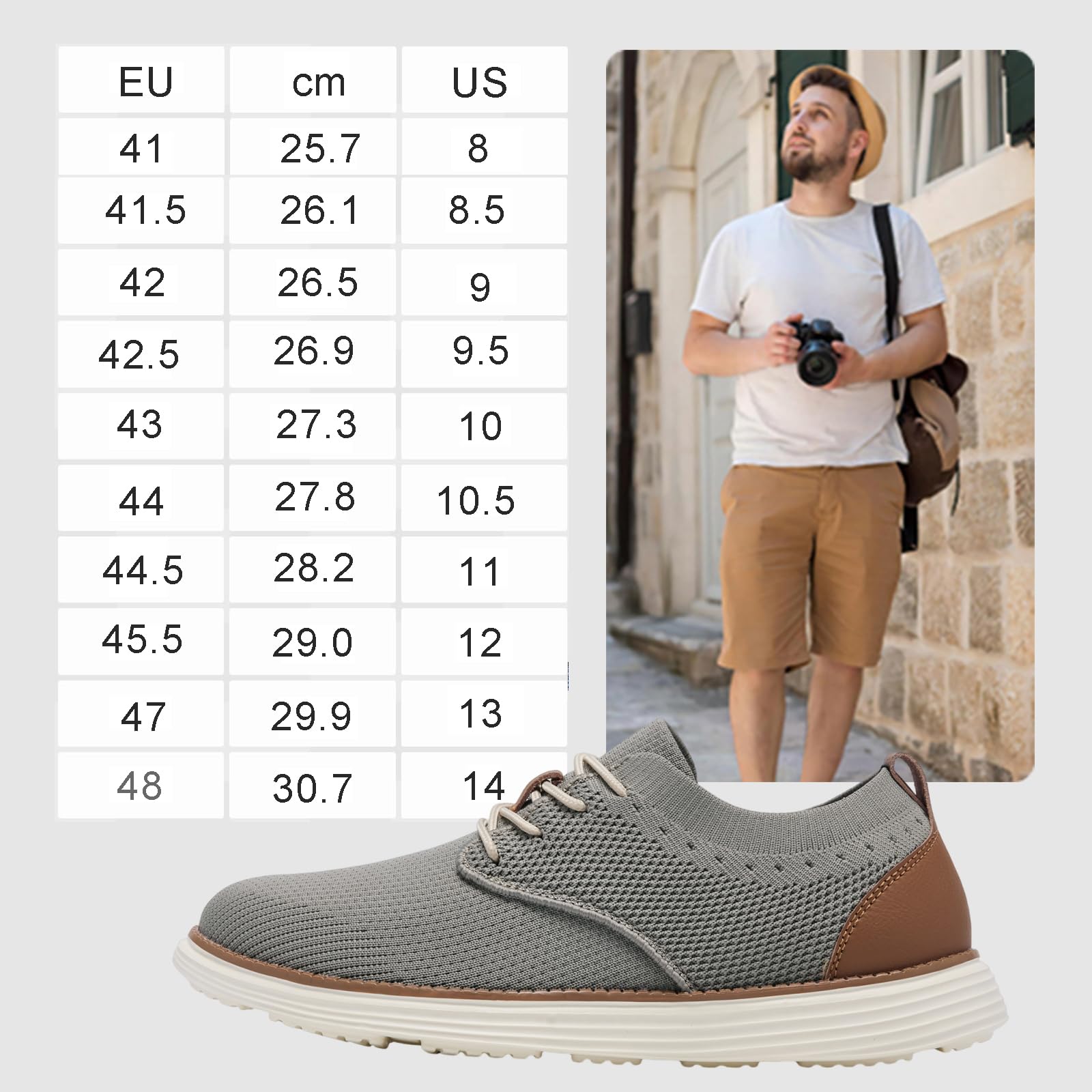 SHULOOK Herren Atmungsaktive Gestrickte Sneakers Leichte Oxfords Schuhe Sommer Casual Lace Up Dress Schuhe für Männer