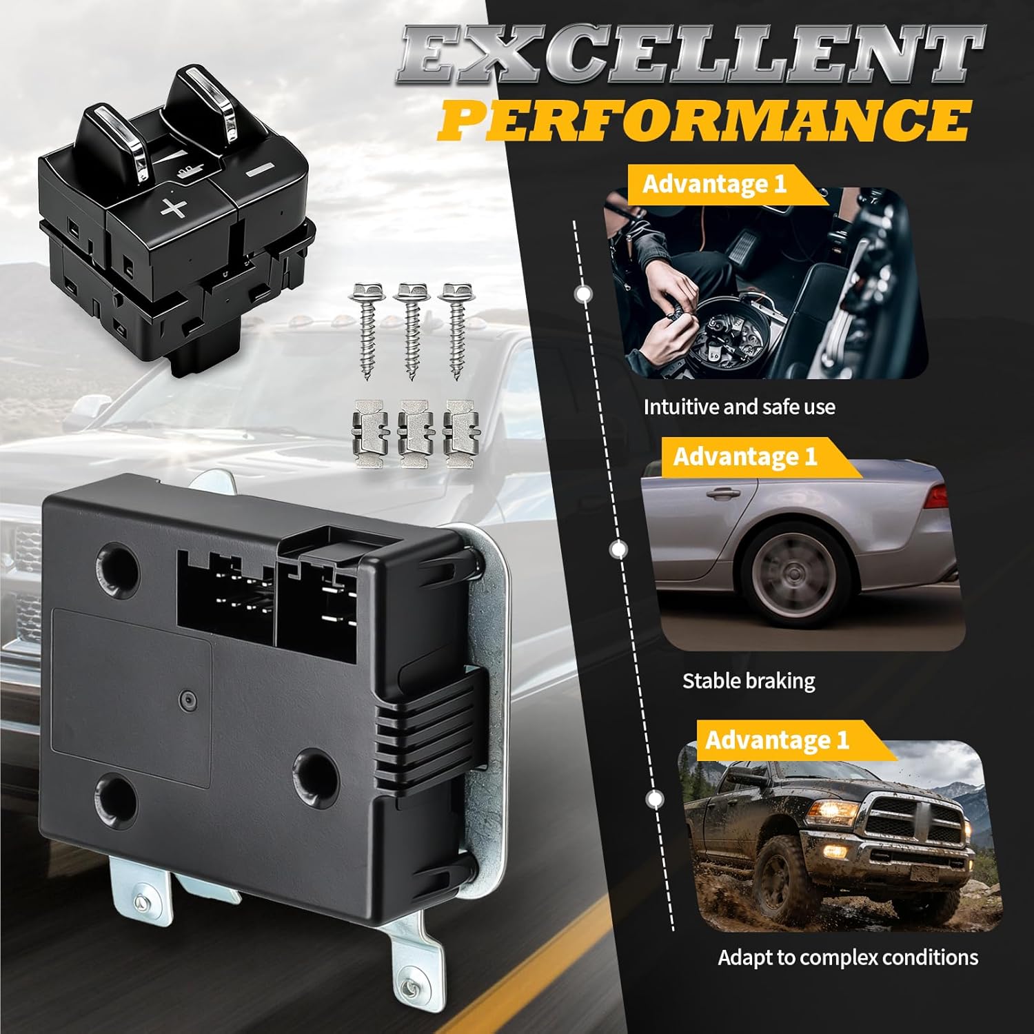 82214492AB Instrument Panel Trailer Brake Control Module Compatible with 2015 Ram 1500 2500 3500 4500 5500