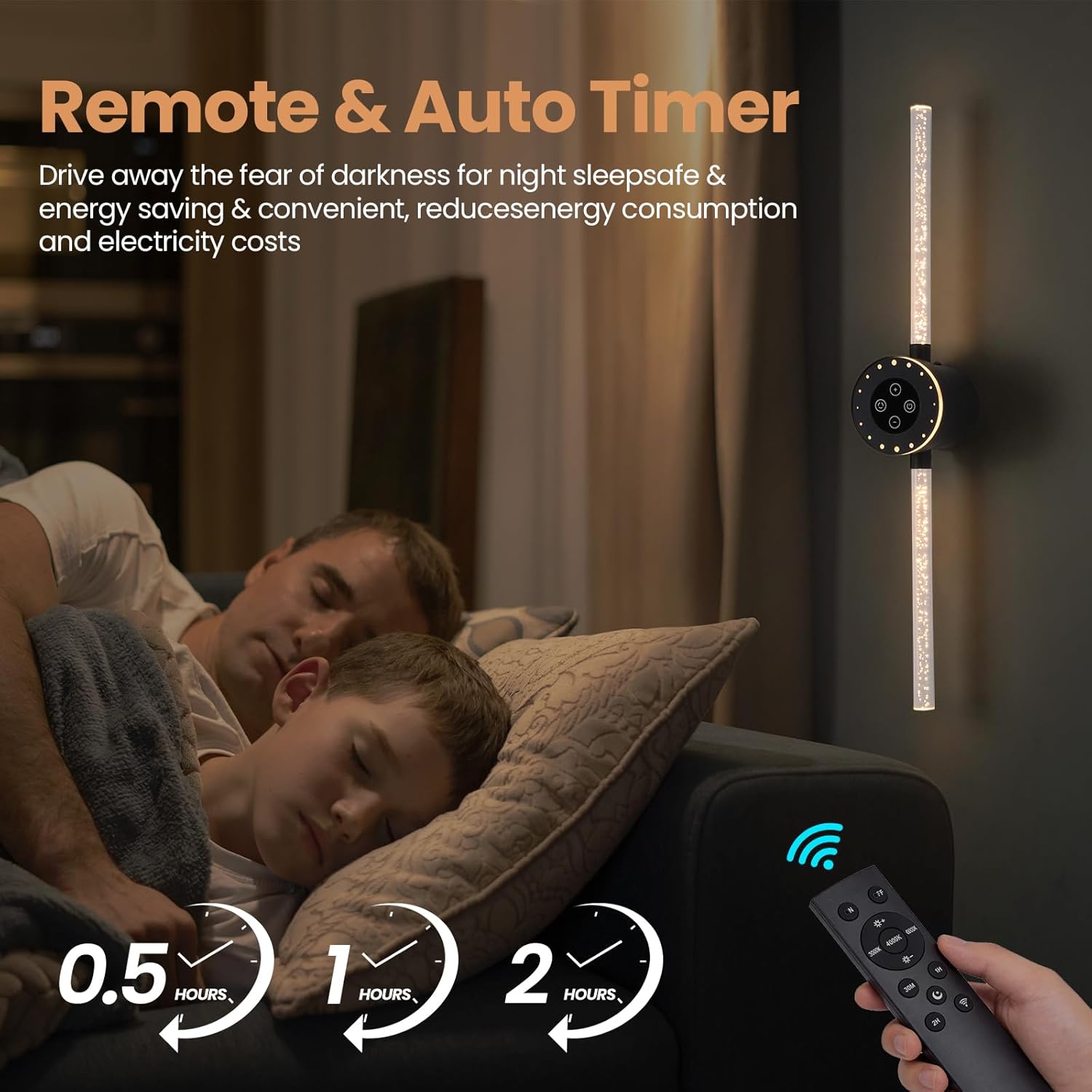 Wireless Wall Sconces Set of 2, Black Battery Operated Wall Lamps with 8000mAh Battery, Rechargeable Dimmable LED Wall Lights, Touch/Remote Control, 360°Rotate, 22.5 Inch