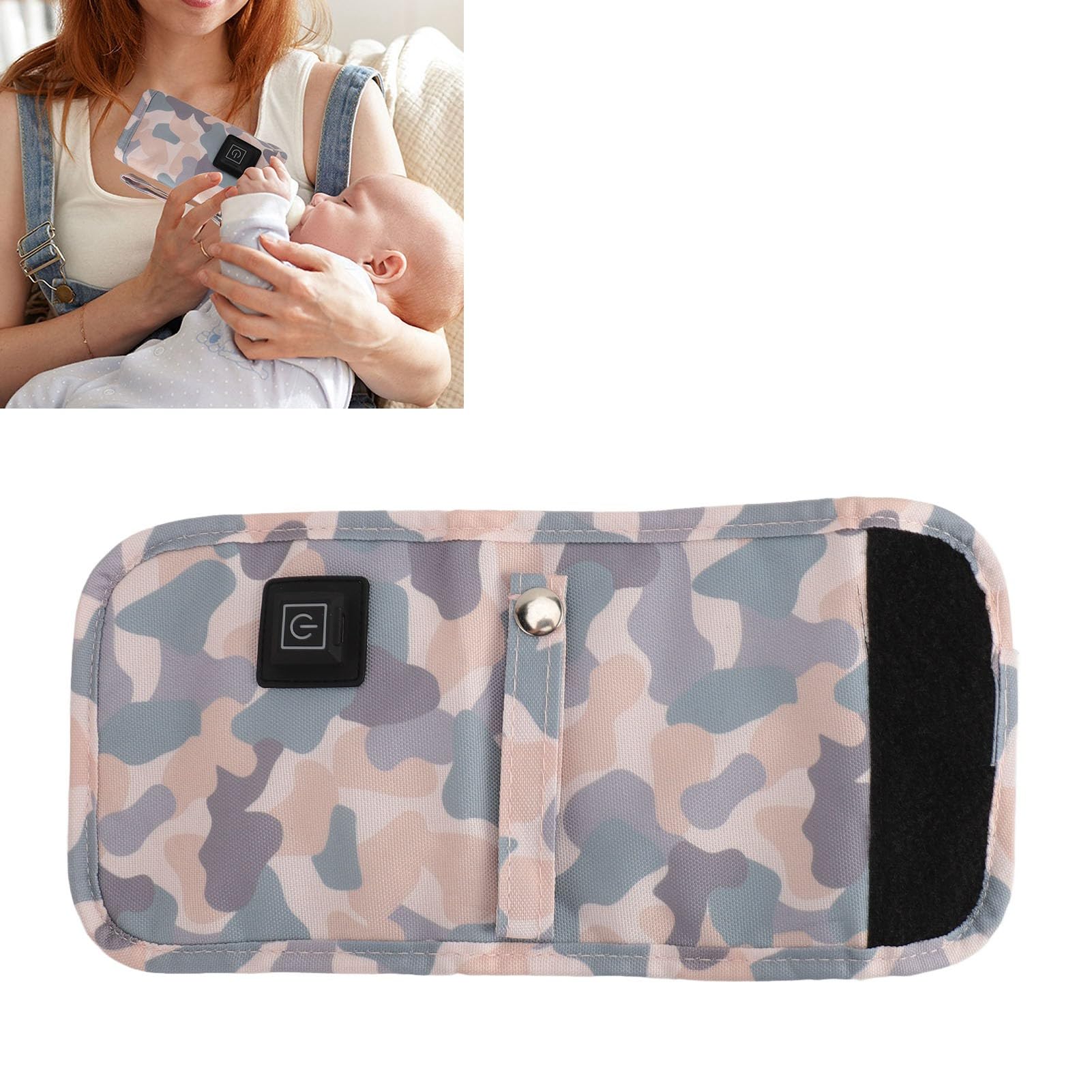 Calentador de Biberón Portátil, Bolsa de Calentador de Leche Recargable USB para Fórmula, Leche Materna, Temperatura Constante Agua Constante Agua para Viajar, Hogar (Gris blanco)