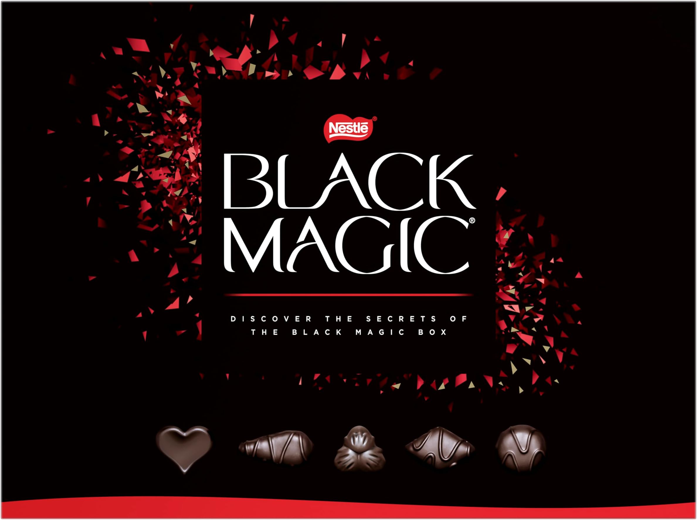 Black Magic Dark Chocolate Box – Assorted Dark Chocolates Gift Box, 174g | Assorted dark chocolates with classic centres; elegant dark chocolate gift box, ideal for gifting