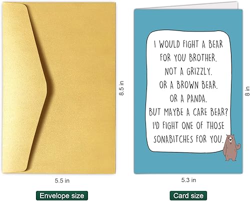 Miniatura 2 de Tarjeta de cumpleaños divertida para hermano de Chenive, tarjeta de cumpleaños para hermano, tarjeta de cumpleaños para hermano, Tarjeta de