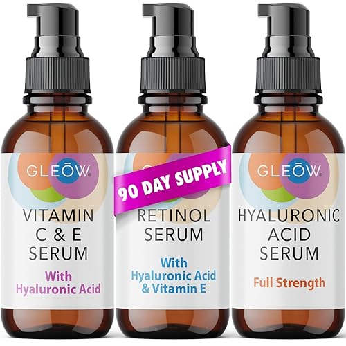 Suero de retinol para la cara, suero facial de vitamina C con suero de ácido hialurónico para la cara, suero antienvejecimiento con retinol, suero