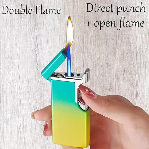 Miniatura 6 de JEOKWMS Encendedor de antorcha de recambio de butano, encendedores fríos de doble llama para velas, cocina, barbacoa, regalos de campamento para