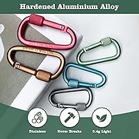 Vista 2 de Carabiner, 2 inch D-Ring Locking Carabiner Clip, Snap Hook Sport Accessories for Outdoor Camping Hiking