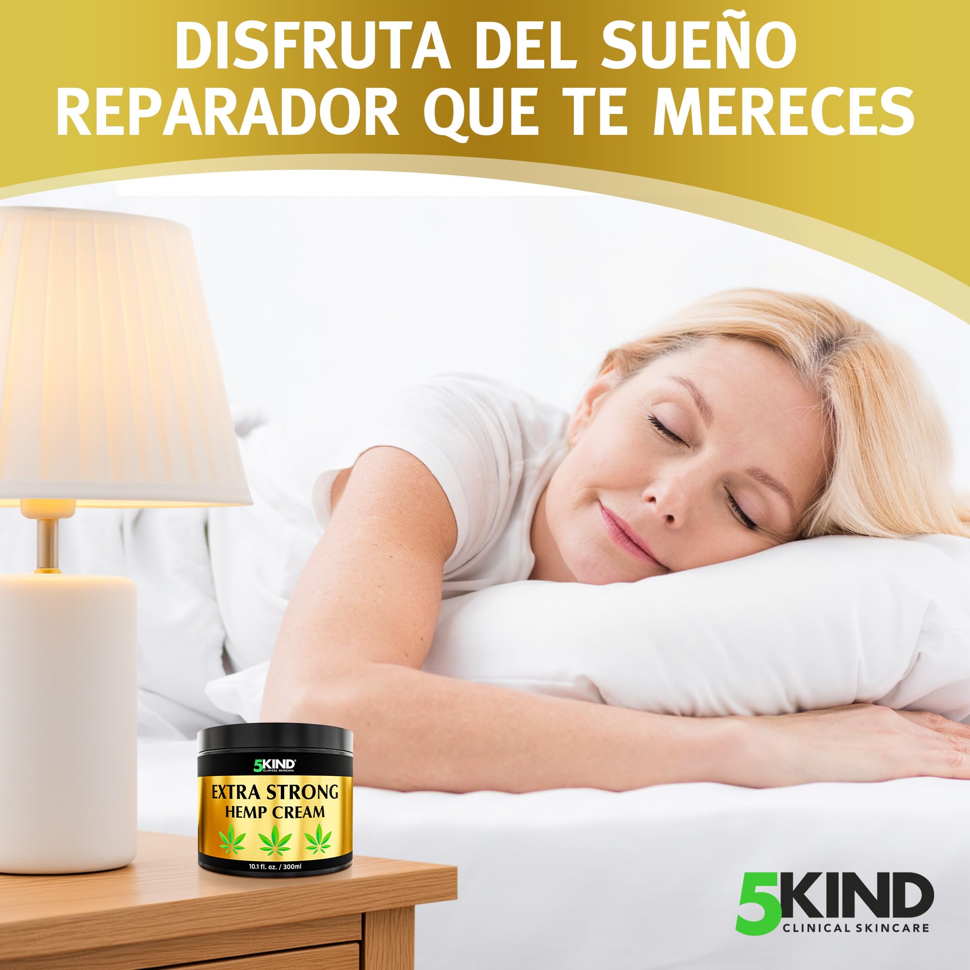 5kind Crema de cáñamo extra fuerte 300 ml - Crema de aceite de cañamo y árnica - Crema masaje, espalda, región lumbar, músculos, rodillas, cuello, hombros - Rica en extractos naturales