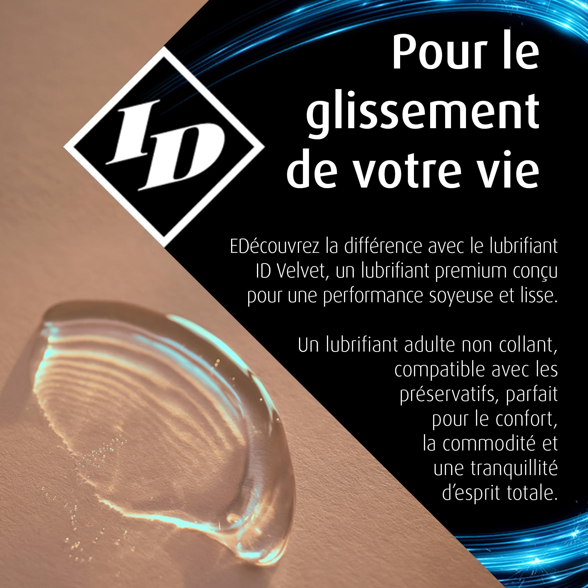 ID Velvet Silicone Lube 200ml - Lubrifiant anal de luxe et gel lubrifiant pour une intimité accrue. Notre gel lubrifiant anal longue durée et non collant est idéal pour les rapports sexuels privés.
