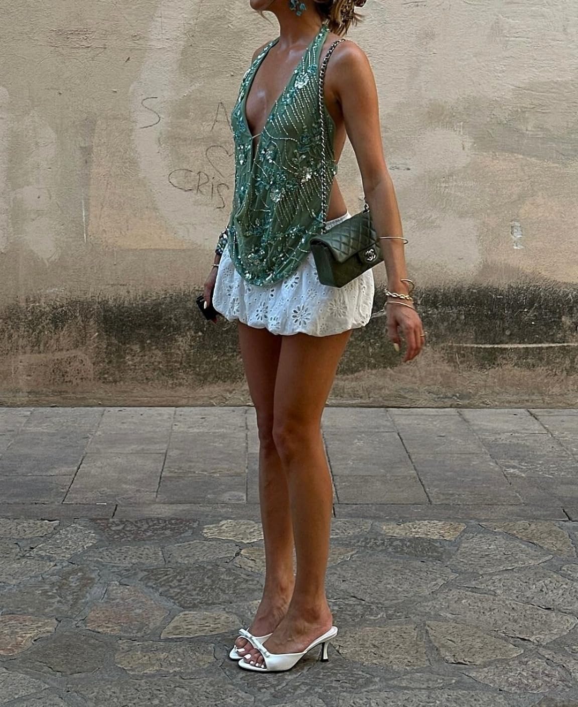 Sequin Halter Tops for Women Y2k Sparkly Sleeveless Backless Beaded Top Night Out Party Going Out Top Rave Outfits - Image 5