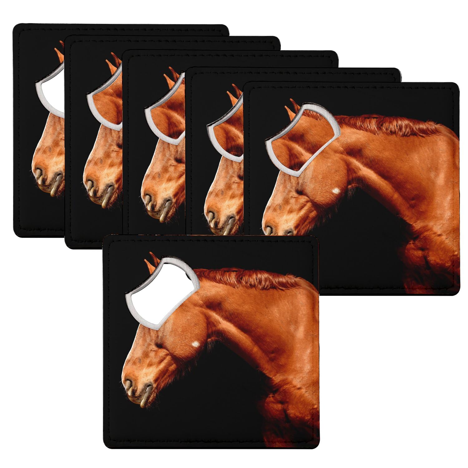 Sous verre décapsuleur cheval pur sang dessous de verre 92x92mm ouvre bouteille de table