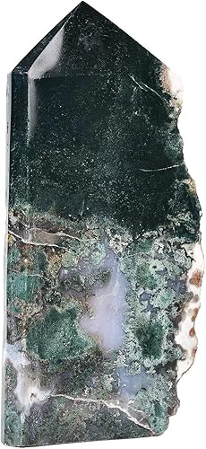 AMOYSTONE Obelisco de cristal curativo de fluorita, torre grande, 4 facetas puntiagudas, pilar, reiki, chakra, decoración del hogar, textura