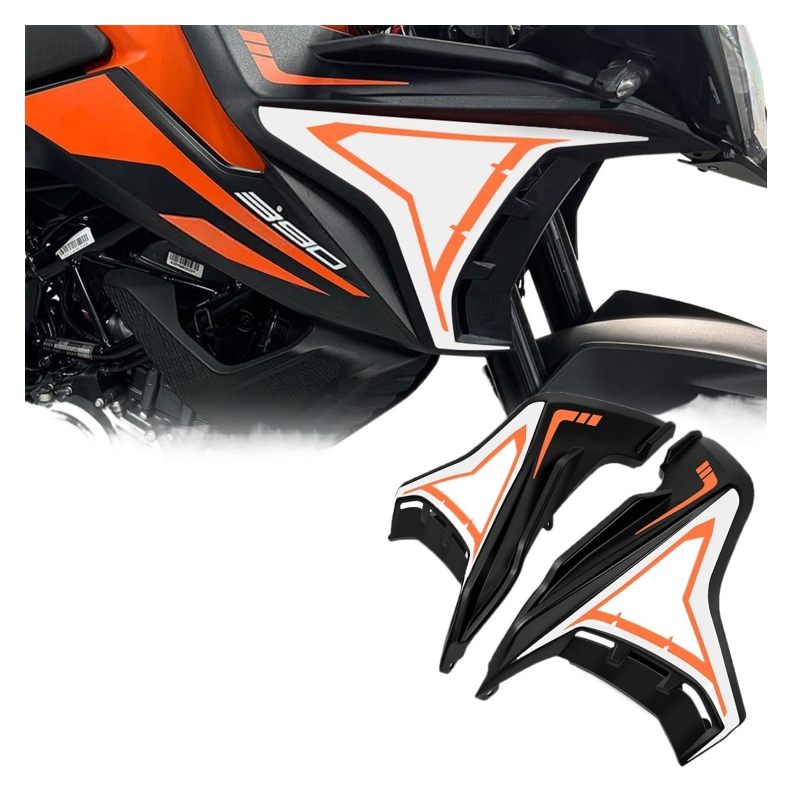PBCGTFHJK Motorcycle Fairing Side Wings 390 Adventure R/S 390 ADV 2018-2024 Motorcycle Fairing Side Panel Kit Wind Deflector Cover Windshield Panel Accessories Motorcycle Wing Spoiler(Orange)