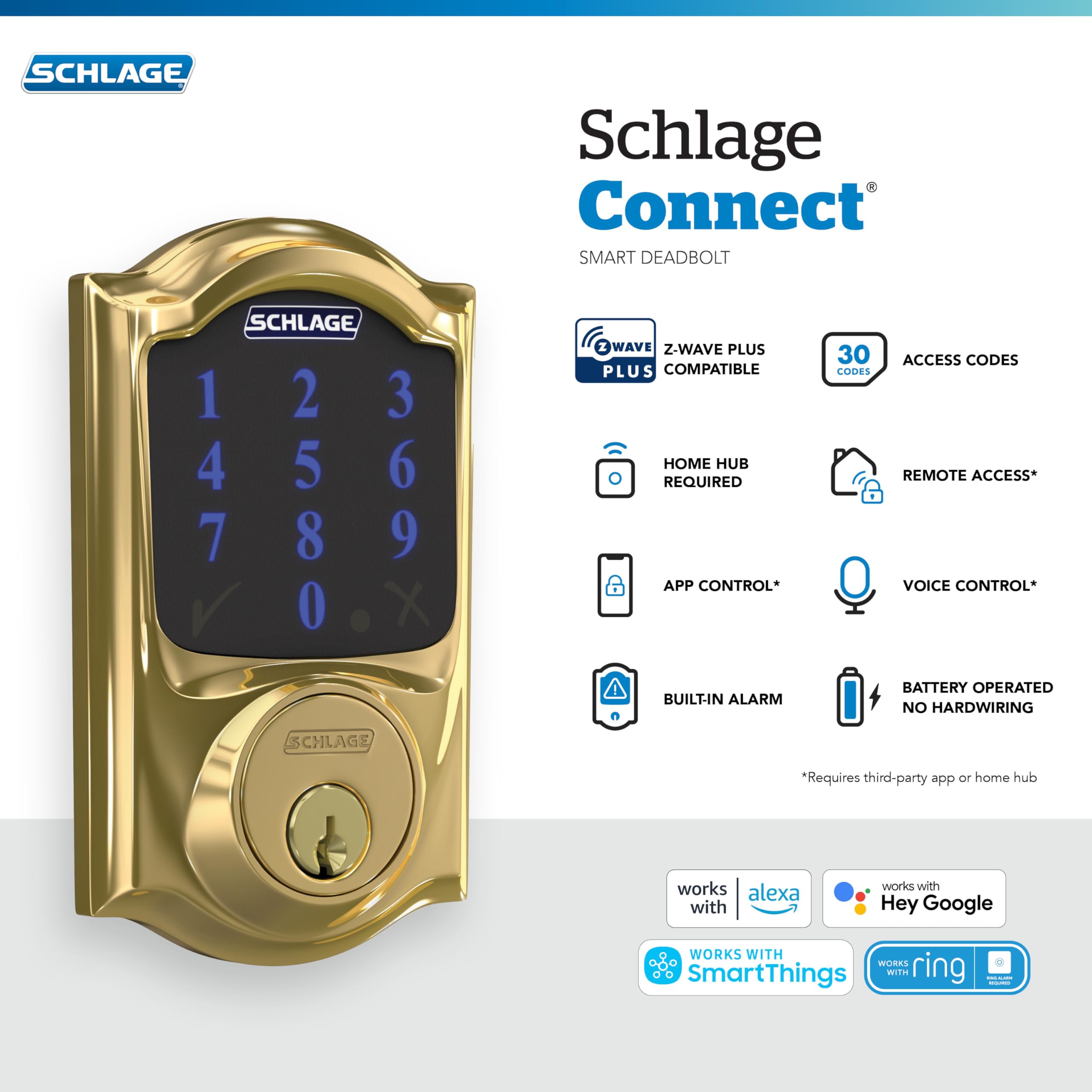Schlage Connect Smart Deadbolt Lock with Touchscreen Keypad