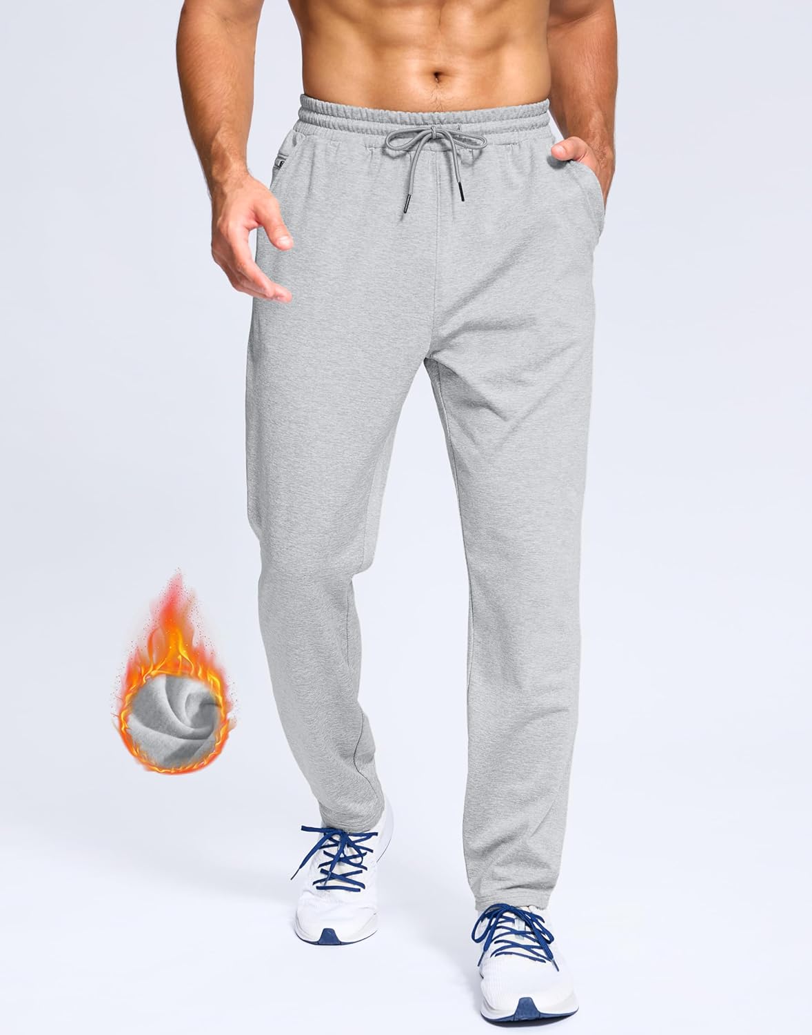 G Gradual Men's Fleece Lined Pants with Zipper Pocket Winter Warm Athletic Joggers Sweatpants for Men Workout Running Gym - Image 2