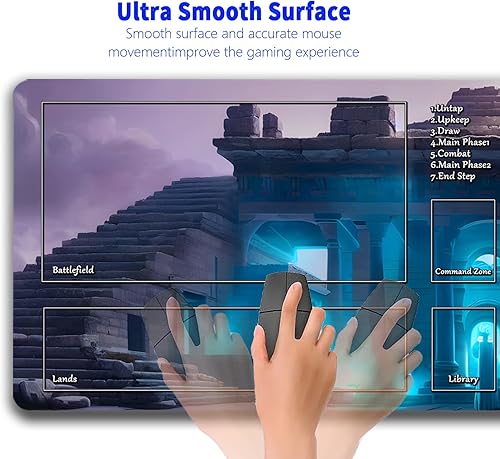 Vista 124 de MTG - Tapete de juego con bordes cosidos, parte inferior de goma antideslizante, tapete de juego TCG para gatos, superficie de goma lisa, tapete