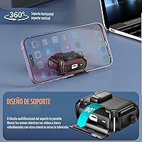Vista 3 de Inesore Funda para AirPods Pro 3 (2025) con soporte para teléfono y kit de limpieza, compatible con MagSafe, cubierta de bloqueo automática