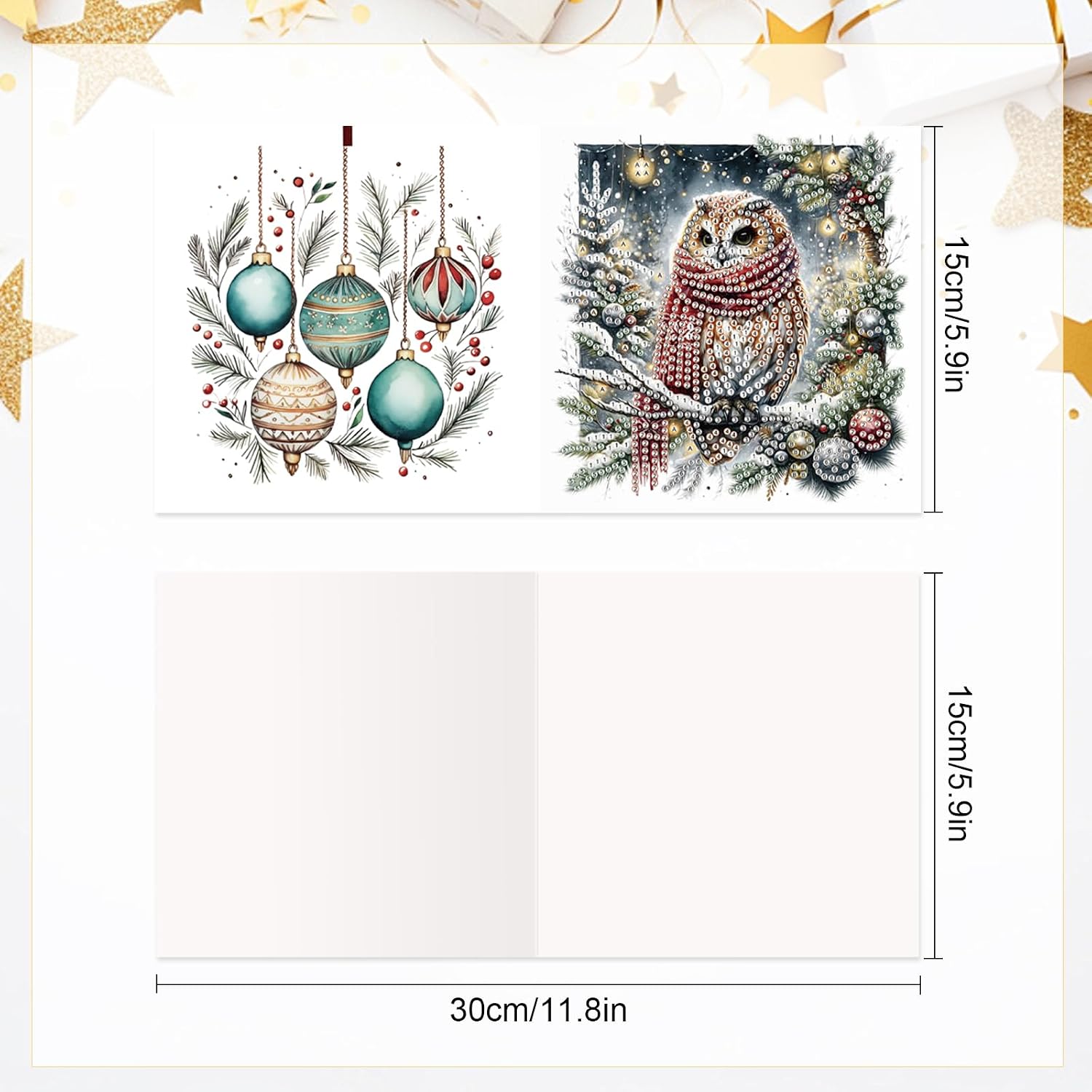 Diamond Painting Greeting Card Kit, Special Shaped Diamonds Painting, DIY Handcraft for Relatives and Friends with Wishes,Unique Design Crafting for Birthday or Holiday Cards image 2